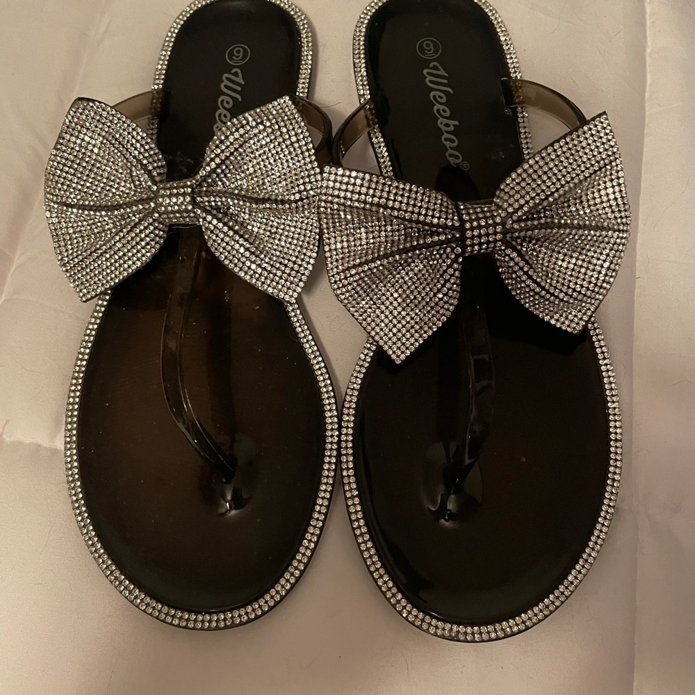 Rhinestone flip flops